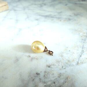 Simulated Pearl Pendant with Gold over 925 Silver Setting
